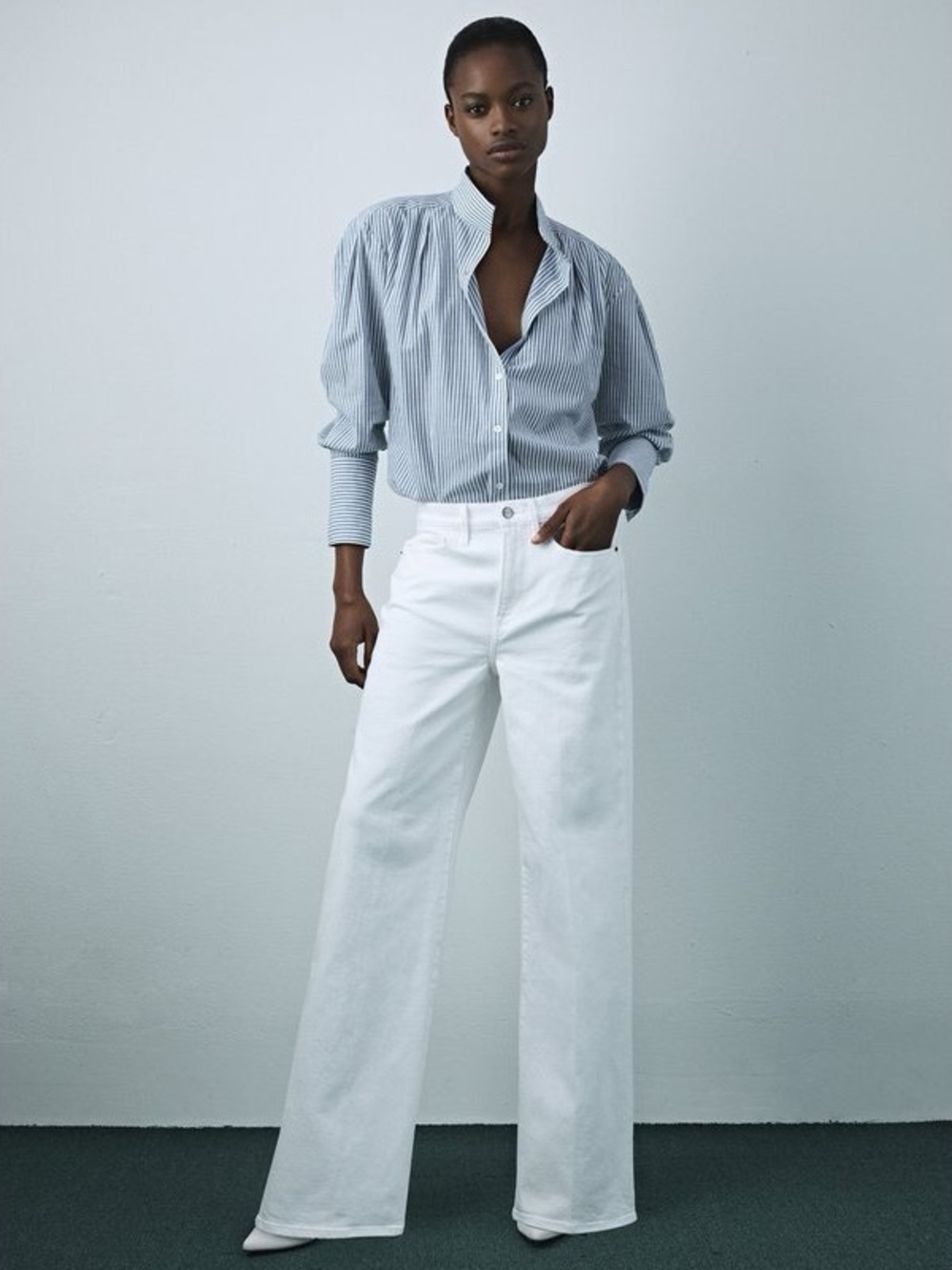 NWT Frame Le California Jean 25 Blanc White High Waisted Straight Wide Leg